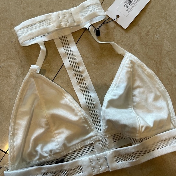 White choker mesh high waisted bikini set- New With Tags - Picture 2 of 10